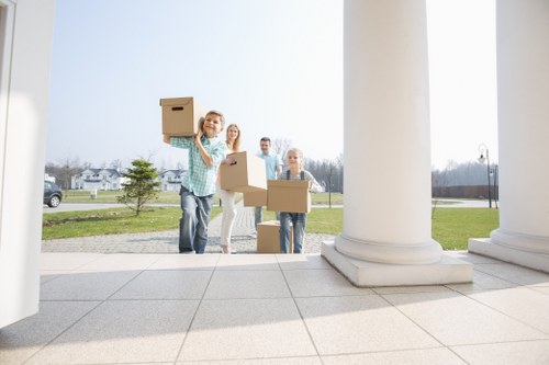 Office relocation equipment prepared for moving in Croydon