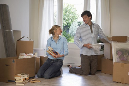 Prepared boxes and moving supplies for a house move in Croydon