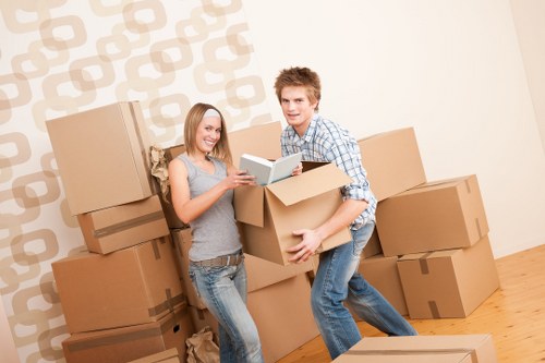 Prepared moving boxes and essentials for a Croydon house move