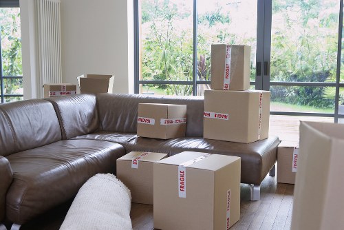 Furniture and boxes prepared for home relocation